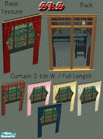 Sims 2 — Mackintosh Oriental Studio Suite - Curtain - 2 Long by 71robert13 — Floor length drapery fitted to 2 tile