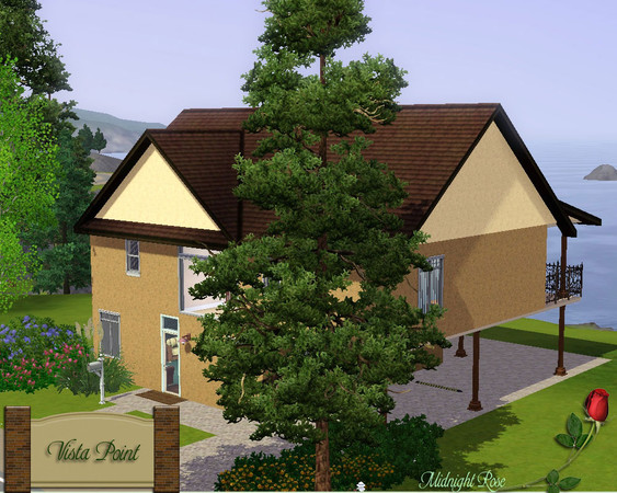 Sims 3 — Vista Point by MidnightRose — With an awesome view of the ocean, this home features 3 BR, 2 1/2 BA, a den and