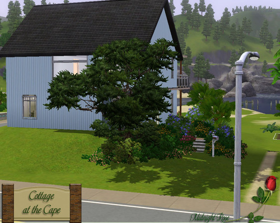 Sims 3 — Cottage at the Cape by MidnightRose — This lovely 3 BR 2 1/2 BA cottage overlooks the ocean. *All CC used is