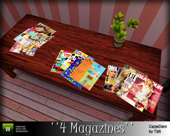 Sims 3 — CD_4 Magazines by TSR Archive — 4 Magazines with 3 variations, found under deco/misc - CarpeDiem for The Sims