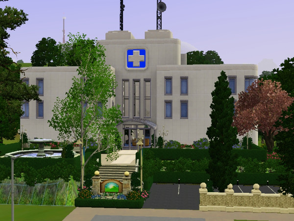Sims 3 — Sunrise Memorial Hospital by MDomingo — Here is a simple remake of the old Sunset Valley Hospital. Put on a