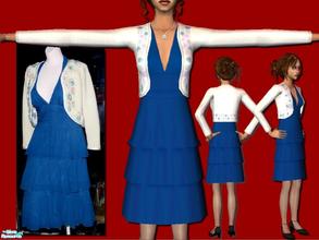 Sims 2 — Blue Layered Dress with Jacket by Dgandy — Part of my clothing from the Twilight series.
