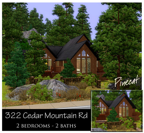 Sims 3 — PCh 322 Cedar Mtn Road by Pinecat — A more contemporary mountain home for the small family who loves living in a