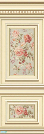 Sims 2 — jsf2PLEP09PinkandPewter by jsf — ParkLane egg and rope embellished panels hold wallpaper inserts of pink and