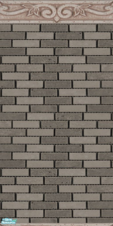 Sims 2 — Black Ceramic Brick Walls & Floors Set - Wall 03 by Sheera — Part of my Black Ceramic Brick Walls &