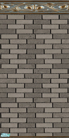 Sims 2 — Black Ceramic Brick Walls & Floors Set - Wall 04 by Sheera — Part of my Black Ceramic Brick Walls &