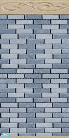 Sims 2 — Blue Ceramic Brick Walls & Floors Set - Wall 03 by Sheera — Part of my Blue Ceramic Brick Walls & Floors