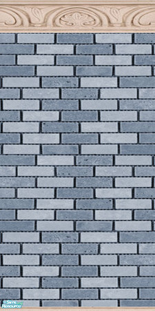 Sims 2 — Blue Ceramic Brick Walls & Floors Set - Wall 05 by Sheera — Part of my Blue Ceramic Brick Walls & Floors