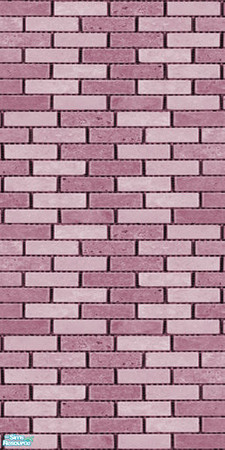 Sims 2 — Pink Ceramic Brick Walls & Floors Set - Wall 01 by Sheera — Part of my Pink Ceramic Brick Walls & Floors