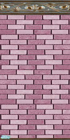 Sims 2 — Pink Ceramic Brick Walls & Floors Set - Wall 02 by Sheera — Part of my Pink Ceramic Brick Walls & Floors