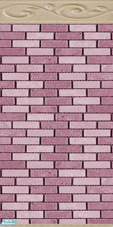 Sims 2 — Pink Ceramic Brick Walls & Floors Set - Wall 03 by Sheera — Part of my Pink Ceramic Brick Walls & Floors