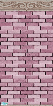 Sims 2 — Pink Ceramic Brick Walls & Floors Set - Wall 04 by Sheera — Part of my Pink Ceramic Brick Walls & Floors