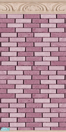 Sims 2 — Pink Ceramic Brick Walls & Floors Set - Wall 05 by Sheera — Part of my Pink Ceramic Brick Walls & Floors