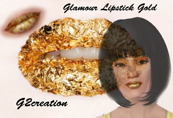 Sims 3 — GLAMOUR LIPSTICK GOLD by G2creation — No Description