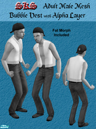 Sims 2 — Mesh AMT Bubble Vest by 71robert13 — Double layered mesh: Base layer = nude body: Solid, Alpha layer = Vest: