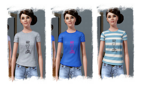 Sims 3 — Fido Dido by oldmember_tibaol — A T-shirt with a recolorable Fido Dido