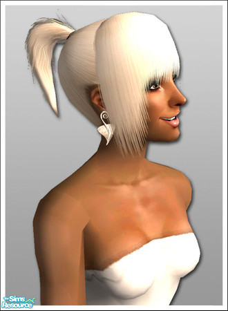 Sims 2 — fhair111109 - Ponytail-bangs - Light Blonde by Lisa 86 — A high, short ponytail with heavy bangs in the style of