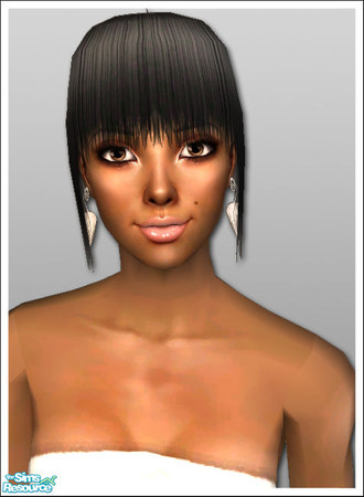 Sims 2 — fhair111109 - Ponytail-bangs - Black by Lisa 86 — A high, short ponytail with heavy bangs in the style of Taylor