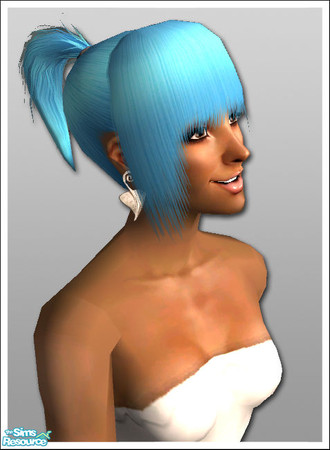 Sims 2 — fhair111109 - Ponytail-bangs - Blue by Lisa 86 — A high, short ponytail with heavy bangs in the style of Taylor