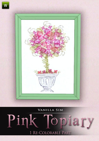 Sims 3 — Pink Topiary WallArt by Vanilla Sim — Created by Vanilla_Sim at The Sims Resource. Made to coordinate with my