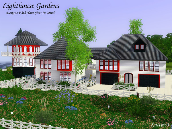 Sims 3 — Lighthouse Gardens by kattmc3 — I built this beautiful Lighthouse inspired home with the hope of furnishing it
