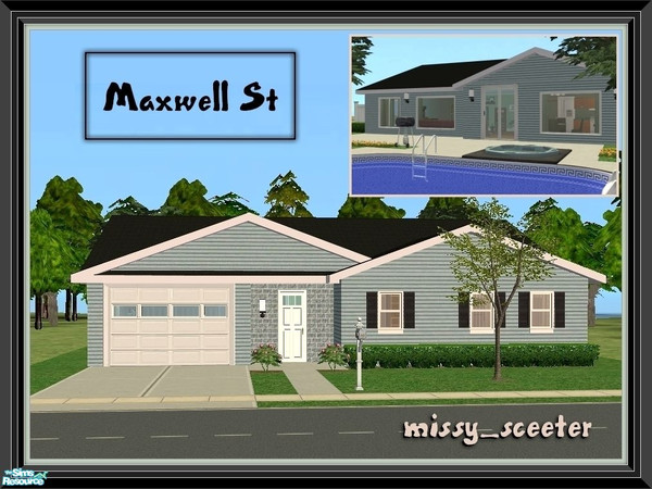 Sims 2 — Maxwell St by missy_sceeter — A charming yet masculine little house for your single-Dad Sims. :) With plenty of