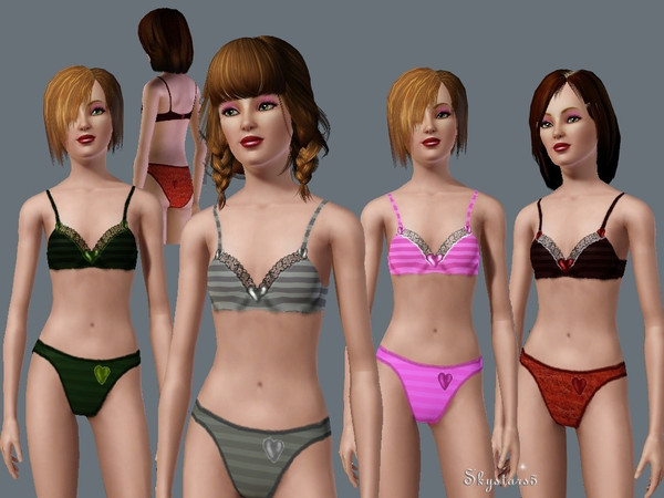 Sims 3 — Striped Bra by skystars5 — No Description
