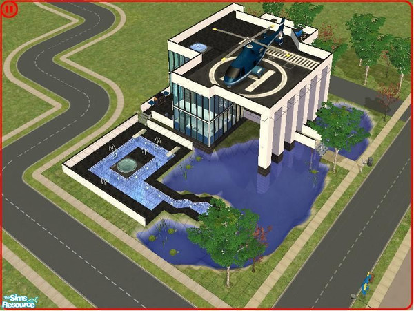 Sims 2 — Modern Magic by PiratesBooty — This house is designed to afford floor-to-ceiling views of the surrounding
