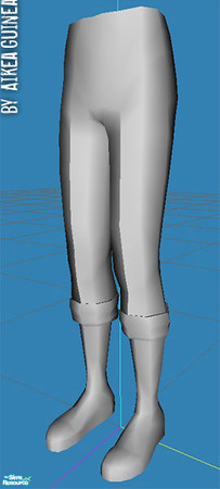 Sims 2 — Cuffed Pants with Sneakers for Adult Males Mesh AG44  by aikea_guinea — Mesh AG44 - Cuffed Pants with Sneakers