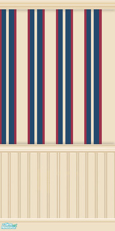 Sims 2 — Nautical Inspired Wallpaper - CSWBWW by TSR Archive — Cream Stripes with Beige (cream) With Wainscotting