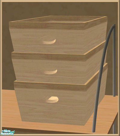 Sims 2 — NK TC50 Deco Light Wood - Basket by MoMama — A light wood basket with a rim in a bit darker shade.
