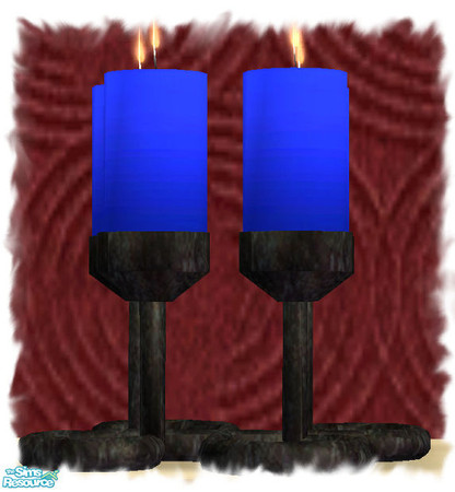 Sims 2 — Candle Set Part I-Spiral Candle - Blue  by Paleoanth — Part I of a multi-part candle set. This is a spiral base