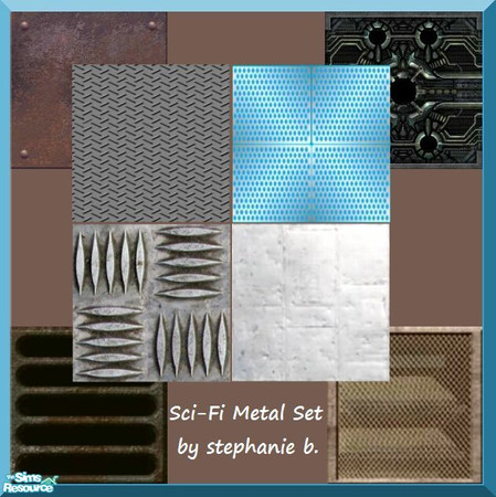 Sims 2 — Sci-fi Metal Floor Set by stephanie_b. — This set of 8 metal floors will add authenticity to your Sci-Fi and