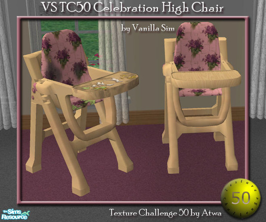 Sims 2 — VS TC50 Celebration Nursery Set - High Chair by Vanilla Sim — Designed for ease of use and clean ability, 3
