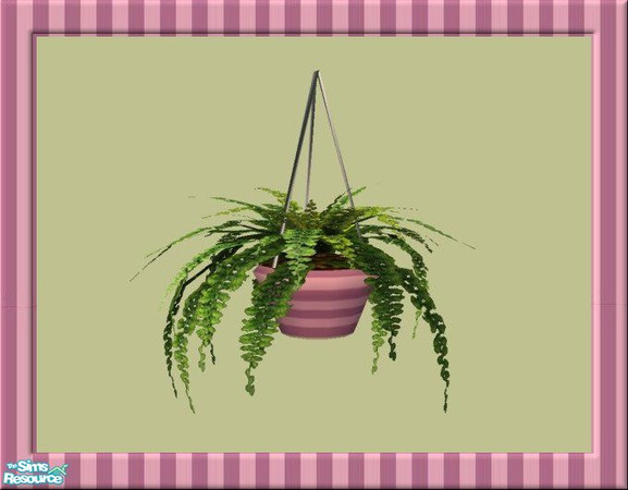 Sims 2 — Floristry Falling Fern in Stripe by jeni — Part of a collection of recoloured Maxis plants. Some with new pots,