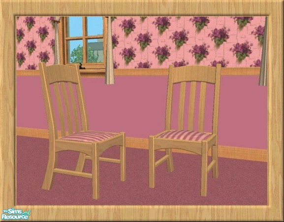 Sims 2 — TC50 J's Cafe - Oaktowne Chair by jeni — One of a choice of chairs. Oaktowne Dining Chair with light wood frame