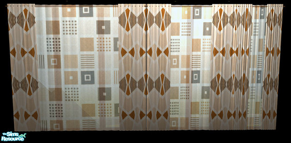 Sims 2 — NK TC50 Padre333 Curtains - Brown Diamonds by MoMama — A brown diamond-like set of curtains with brown checked
