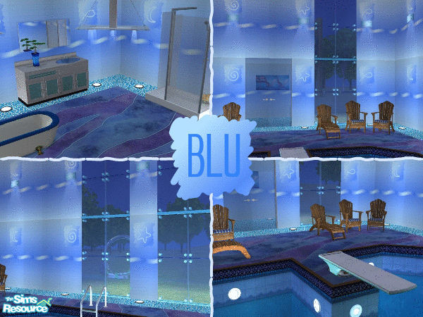 Sims 2 — blU wallpaper by flashmaster — blU wall coverings offer a bright cheery aura to any room, one that is guaranteed