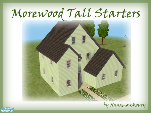Sims 2 — Morewood Tall Starters - Green by Nanamouskoury — Spacious starter houses to be filled with more furniture and