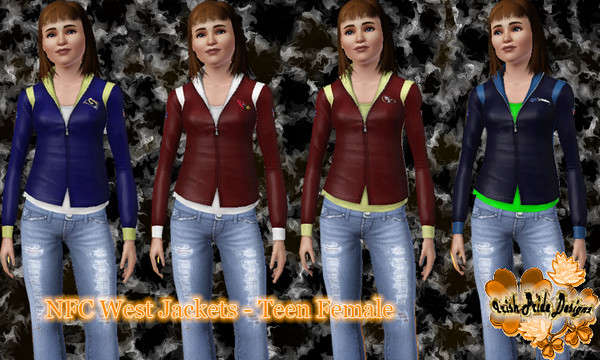 Sims 3 — NFC West Jackets - Teen Female by Irish Pride — Its football season again, and that means the newest and latest