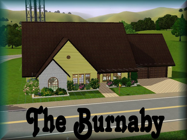 Sims 3 — The Burnaby by CinderSim — A large, roomy home for your growing family. The lot is fully landscaped with a pool