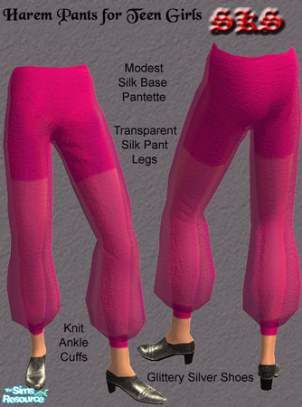 Sims 2 — TFB Harem Pants - Fuschia by 71robert13 — Lovely and delicate these fushia harem pants almost seem powdered with