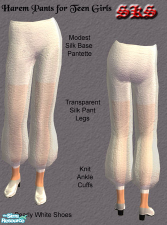 Sims 2 — TFB Harem Pants - White by 71robert13 — Lovely and delicate these white harem pants almost seem powdered with