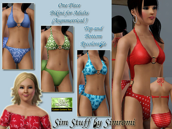 Sims 3 — Simromi_af_asymmetrical_one_piece_swimsuit by simromi — Tired of loosing the top or bottom of you bikini? Well