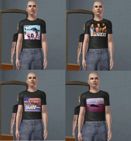 Sims 3 — Classic eighties tv shirts by evilerci — Let your sims show their retro side with this collection of T shirts