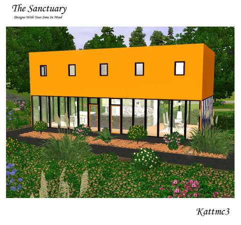 Sims 3 — The Sanctuary by kattmc3 — This one bedroom, one bathroom with its simple lines and modern design is perfect for