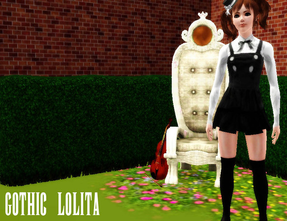 Sims 3 — Gothic Lolita by gakusama — Lolita Gothic outfit, If this is used somewhere please post a picture i'd love to