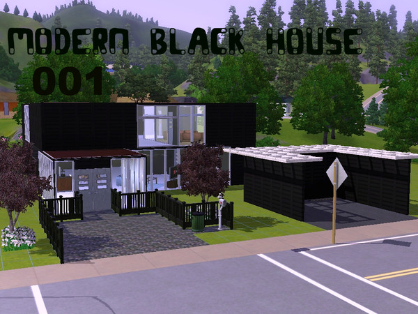 Sims 3 — Modern Black House 1 by smileyoshi1000 — By: smileyoshi1000 