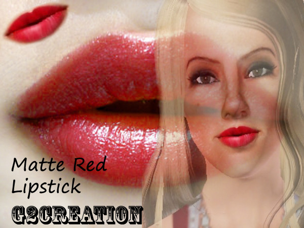 Sims 3 — SEXY MATTE RED LIPSTICK by G2creation — SEXY MATTE RED LIPSTICK