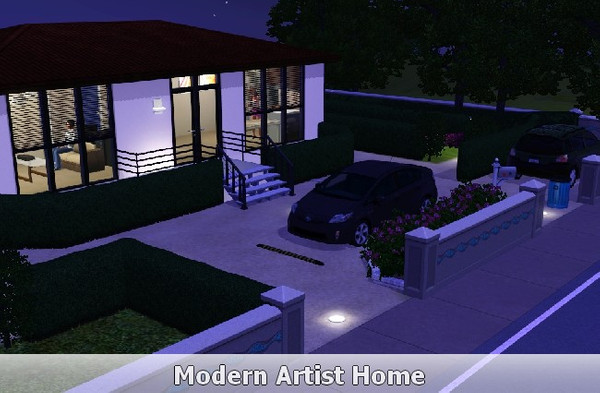 Sims 3 — Modern Artist Home by lhydra — [EN : 2 Bedroom, 1 Bathroom] ( FR : 2 Chambre, 1 Salle de bain)